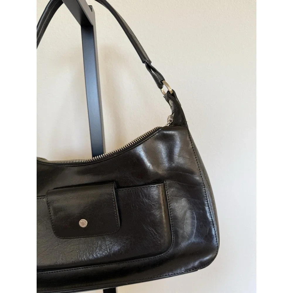 Monsac‎ original purse Bag Hobo shoulder black Y2K Vintage VTG Leather